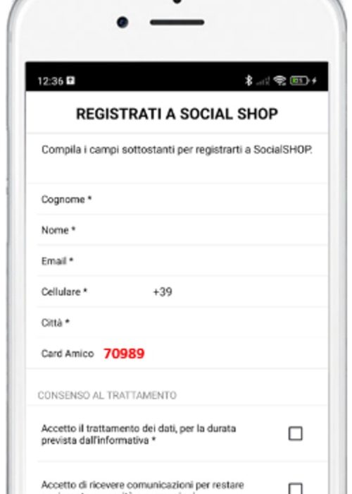 telefono con codice card amico 70989